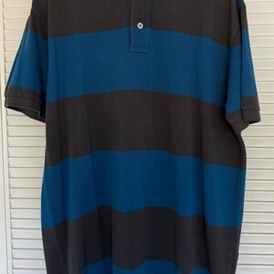 Men's GAP Striped Polo Shirt - Blue & Charcoal